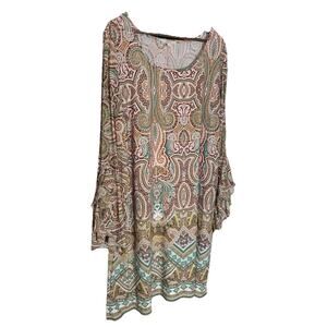 Haani‎ Dress/long Blouse 3x Boho Bell Sleeve Ruffle Fairy Soft Lightweight Plus